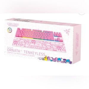 Razer Ornata V3 TKL Low-profile Membrane USB Wired Gaming Keyboard, Hello Kitty